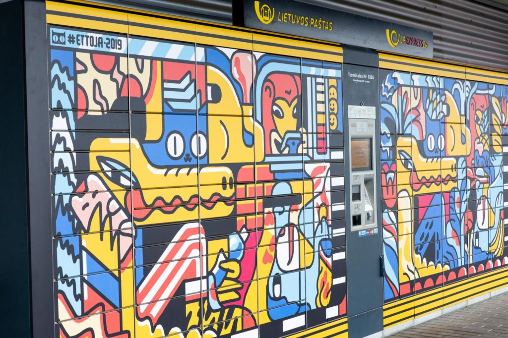 Lithuania Post reveals new illustrated parcel lockers