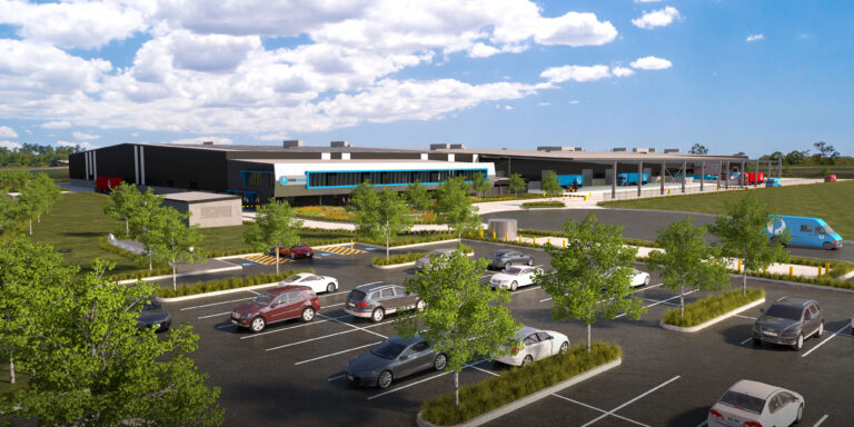 Design renders of Australia Post's $50m parcel facility in Queensland