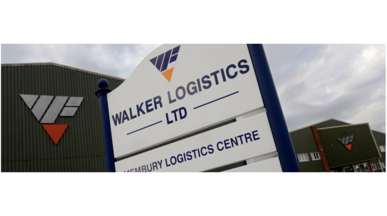 Walker Logistics sign at the company's fulfillment center.