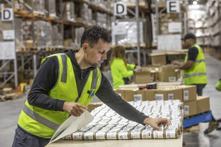 SingPost worker in the warehouse