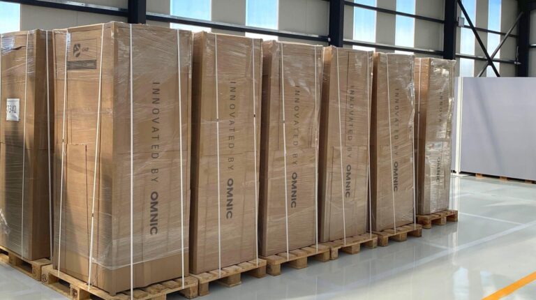 Parcel lockers packaged and ready to ship