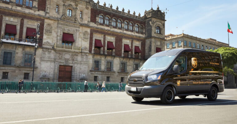 UPS van on Mexican road