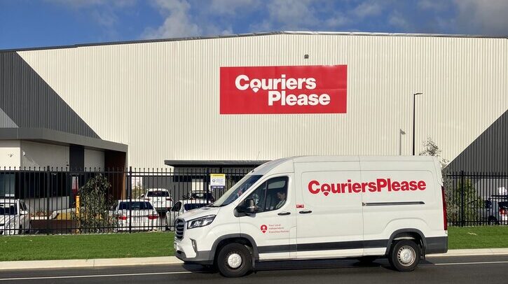 CouriersPlease van in front of warehouse