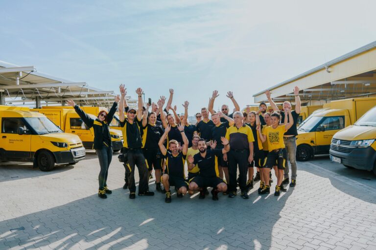 Deutsche Post workers celebrating