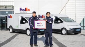 FedEx rolls out its first electric vehicles in Korea.