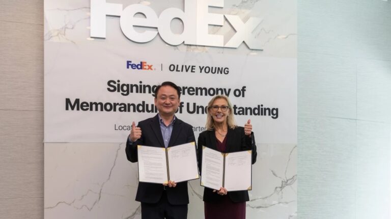 FedEx signs MoU with CJ Olive Young to provide e-commerce logistics support.