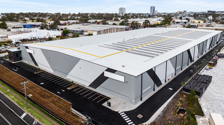 An aerial photograph of the new Australia Post sorting center in western Sydney
