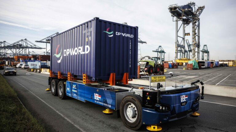 DP World Antwerp trials self-driving vehicle in live terminal operations.